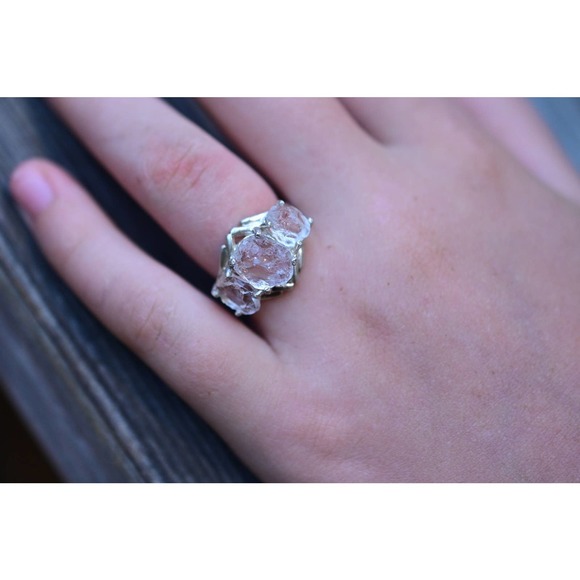 Natural Diamond Ring, Raw Diamond Ring, Uncut Diamond Ring, Engagement R… - Picture 1 of 4